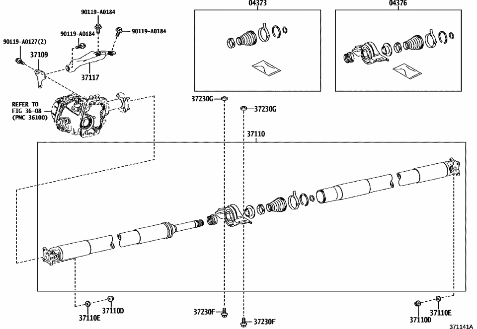 Toyota 04376-52020 BEARING KIT, CENTER
