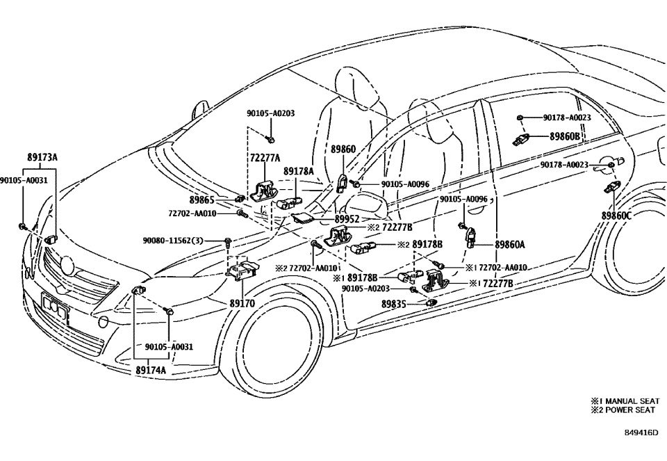 Toyota 90080-11562 Bolt, w/Washer