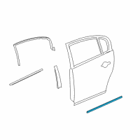 Genuine Buick Molding Kit-Rear Side Door (Service Only)(RH) diagram