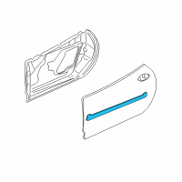 Genuine Chevrolet Corvette Molding Asm,Front Side Door Center (RH) (Prime) *White diagram