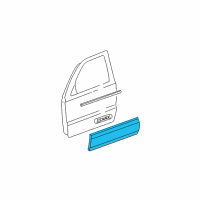 Genuine Cadillac Molding Asm,Front Side Door (Front Angle Cut/Rear Seat*Prime diagram