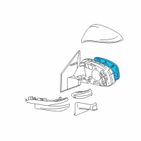 Genuine Toyota Driver Side Mirror Sub-Assembly Outside Rear View diagram