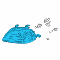 Genuine Headlight Unit, Passenger Side diagram