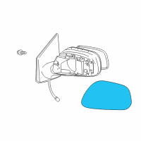 Genuine Toyota Outer Mirror Cover, Right diagram