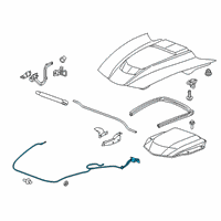 Genuine Chevrolet Corvette Cable Asm-Hood Primary Latch Release *Ebony diagram