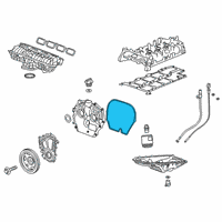 OEM Cadillac Front Cover Gasket Diagram - 55502354