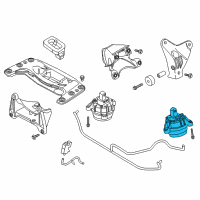 OEM 2015 BMW ActiveHybrid 7 Engine Mount Left Diagram - 22-11-6-858-975