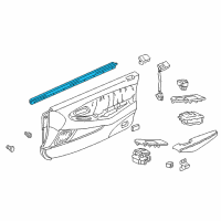 OEM 1998 Honda Accord Weatherstrip, L. FR. Door (Inner) Diagram - 72375-S82-A01