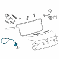 OEM 2018 Lexus RC300 Luggage Compartment Door Lock Assembly Diagram - 64600-24050