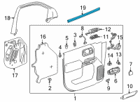 OEM 2021 GMC Sierra 3500 HD Belt Weatherstrip Diagram - 84018429