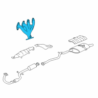 OEM 1999 Pontiac Sunfire Engine Exhaust Manifold Assembly Diagram - 24577258