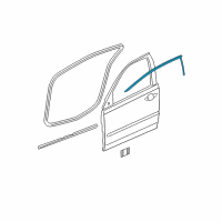 OEM Pontiac G6 Sealing Strip Asm-Front Side Door Window Outer Above Bel Diagram - 25920674