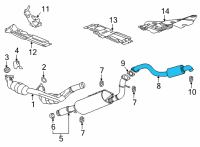 OEM 2022 Chevrolet Tahoe Muffler & Pipe Assembly Diagram - 84269323
