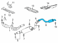 OEM GMC Yukon Muffler & Pipe Assembly Diagram - 84269323