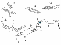 OEM 2021 Chevrolet Tahoe Rear Muffler Gasket Diagram - 84407372