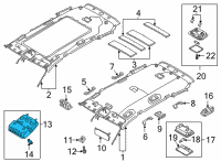 OEM Hyundai Santa Fe Lamp Assembly-Overhead Console Diagram - 92810-S2540-YGE