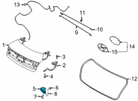 OEM Hyundai Sonata Trunk Lid Latch Assembly Diagram - 81230-G9001