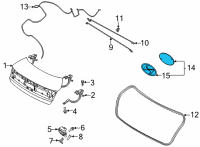 OEM 2020 Hyundai Sonata Outside HDL & Lock Assembly-T/LID Diagram - 81260-L1000-NB9