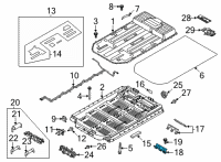 OEM 2022 Ford Mustang Mach-E BRACKET - BATTERY HOLD DOWN Diagram - LJ9Z-10704-A