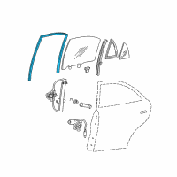 OEM 2004 Hyundai Accent Run Assembly-Rear Door Window Glass LH Diagram - 83530-25001