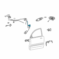 OEM 2004 Hyundai Sonata Front Door Outside Handle Rod, Left Diagram - 81381-38000