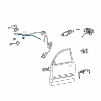 OEM 2004 Hyundai Sonata Front Door Inside Handle Rod Left Diagram - 81371-38000