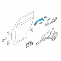 OEM 2020 Nissan Rogue Sport Outside Handle Grip Diagram - 80640-6MA1B