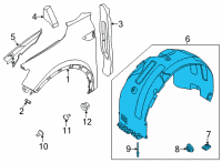 OEM 2021 Kia Sorento Guard Assembly-Front WHE Diagram - 86811R5010