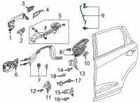 OEM Acura MDX ROD SET, R. RR Diagram - 72613-TYA-315