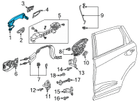 OEM 2022 Acura RDX Handler, Rear (Fathomless Black Pearl) Diagram - 72641-TJB-A71ZD