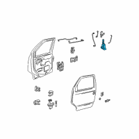 OEM Chevrolet R10 Suburban Front Door Lock Actuator Assembly Diagram - 22062740