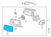 OEM 2021 Chevrolet Silverado 3500 HD Mirror Glass Diagram - 84309708