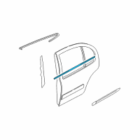 OEM 2002 Nissan Maxima Moulding-Rear Door Outside, RH Diagram - 82820-2Y000