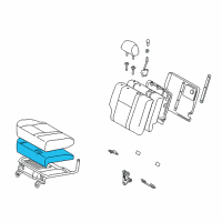 OEM 2003 Toyota Matrix Seat Cushion Pad Diagram - 71611-01050