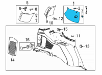 OEM 2022 GMC Yukon XL Lock Pillar Trim Diagram - 84773328