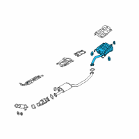 OEM Kia Sorento Rear Muffler Assembly Diagram - 287101U350