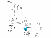 OEM Ford E-350 Super Duty Stabilizer Bar Bracket Diagram - E2TZ-5486-A