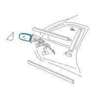 OEM 2002 Chevrolet Cavalier Mirror Asm-Outside Rear View *Black Diagram - 22728842