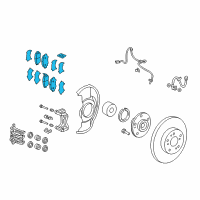 OEM 2015 Honda Civic Pad Set, Front Diagram - 45022-TR7-A02