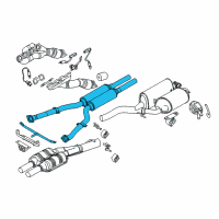 OEM 2006 BMW 550i Exhaust Muffler Center Cat Silencer Diagram - 18-30-7-544-262