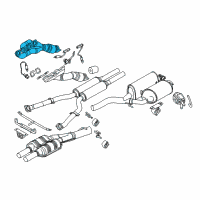 OEM BMW 745Li Exchange. Exhaust Manifold With Catalyst Diagram - 18-40-7-522-554
