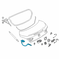 OEM BMW Left Trunk Lid Hinge Diagram - 41-62-7-296-003