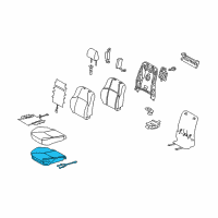 OEM 2012 Lexus GX460 Pad Sub-Assembly, Front Seat Diagram - 71501-60540