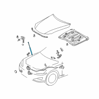 OEM 2012 Lexus IS350 Hood Support Assembly, Right Diagram - 53440-0W102
