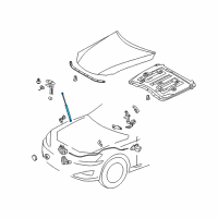 OEM 2008 Lexus IS350 Hood Support Assembly, Right Diagram - 53440-0W102