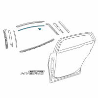 OEM 2021 Lexus LS500 MOULDING, Rear Door Window Frame Diagram - 75763-50040
