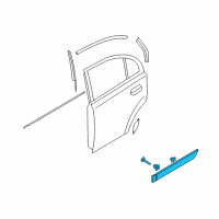 OEM 2007 Kia Rio MOULDING Assembly-Rear Door Diagram - 877321G010
