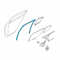 OEM Infiniti Glass Run Rubber-Rear Door Window, RH Diagram - 82330-4GA0A