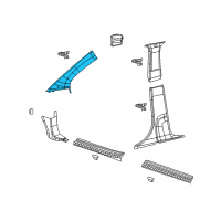 OEM Dodge Molding-A Pillar Diagram - 1BG08HDAAE