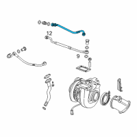 OEM 2009 Dodge Ram 3500 Hose-TURBOCHARGER Oil Feed Diagram - 68002982AA